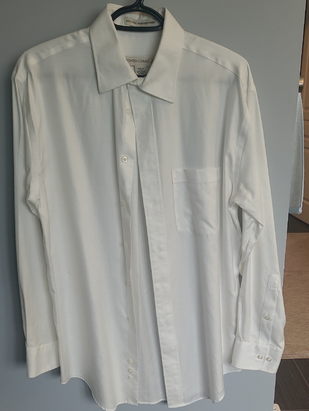 Pronto Uomo White Long-Sleeve Dress Shirt